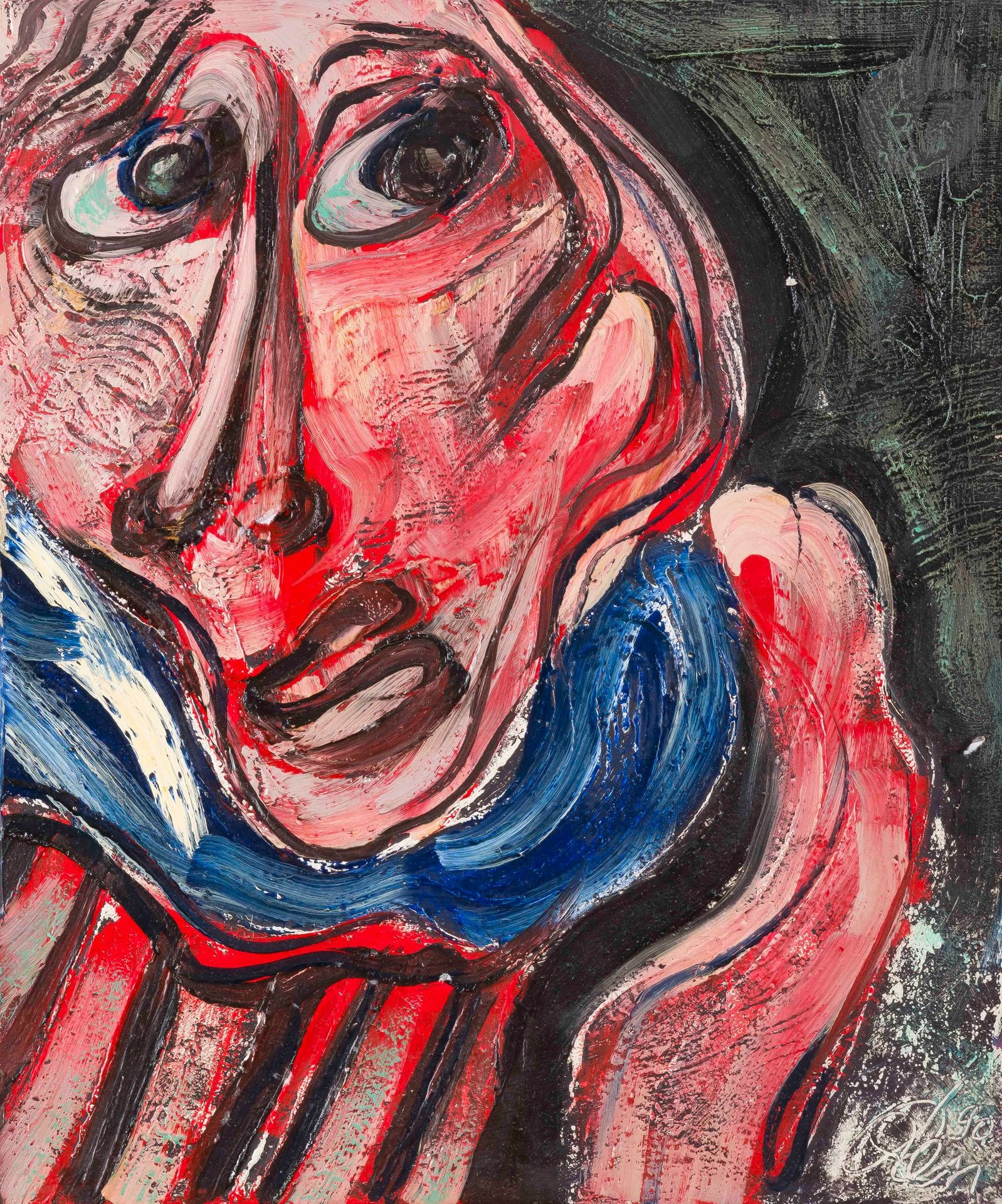 Henri REN (born in 1930)
Face, 1990
Oil on canvas.
Signed and dated lower right.
(Small misses).
55 x 46 cm