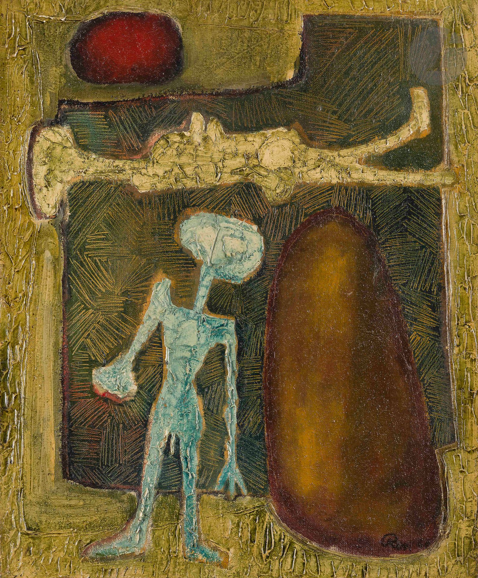 Henri REN (born in 1930)
The Couple, 1966
Oil on canvas.
Signed and dated lower right.
Signed on the back.
73 x 60 cm

Provenance : 
Galerie Carole Brimaud, Paris (label on back).