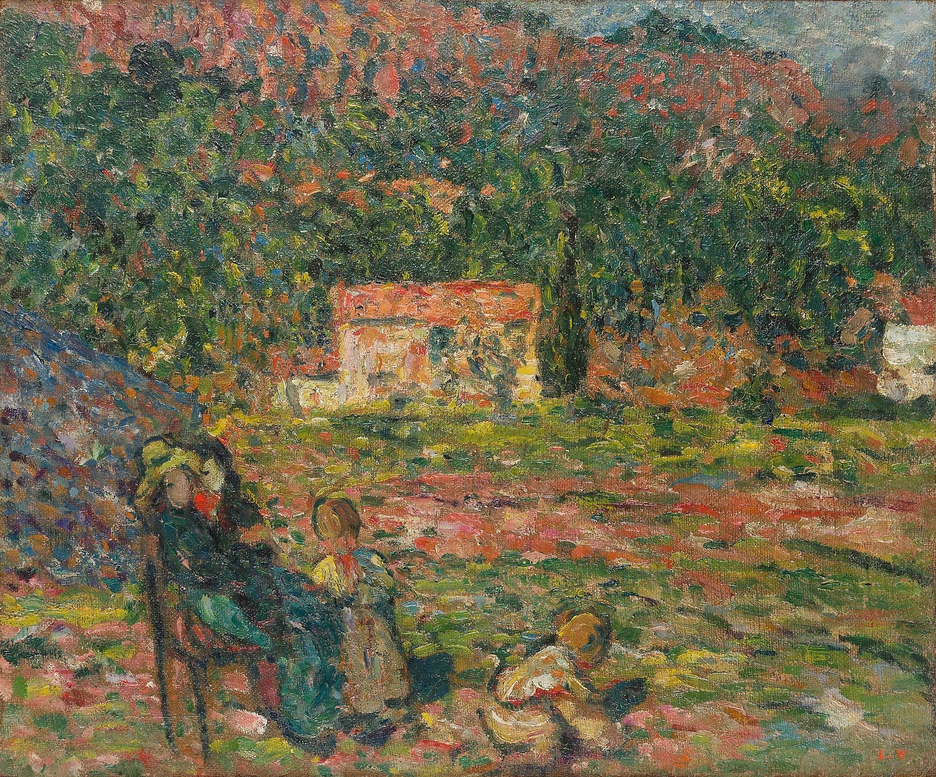 Louis VALTAT (1869-1952)
Personnages au bord de la rivière, 1895
Huile sur toile.
Timbrée en bas à droite.
(Rentoilée).
54 x 65 cm

Provenance : 
- William J. Levitt, Californie.
- Jeanne Frank Gallery, New York (étiquette sur le châssis).
- Vente Millon & Associés, Paris, 29 mars 2017, n° 32. Acquis par l’actuel propriétaire lors de cette dernière.

Bibliographie : 
Jean Valtat, Louis Valtat, Catalogue de l’œuvre peint 1869-1952, vol. I, Neuchâtel, Éditions Ides et Calendes, 1977, n° 106, reproduit p. 12.
