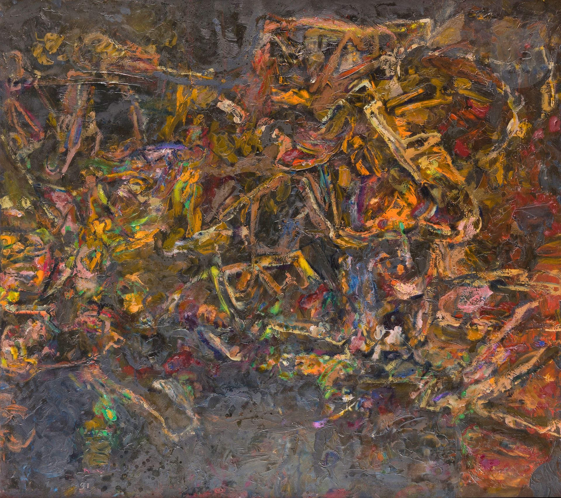 Louis NALLARD (1918-2016)
Rivière d’Ain, 1991
Huile sur toile.
Signée et datée en bas à gauche.
Signée, datée et titrée au dos sur le châssis.
120 x 135 cm

Provenance : 
- Galerie Jeanne Bucher, Paris (étiquette au dos sur le châssis).
