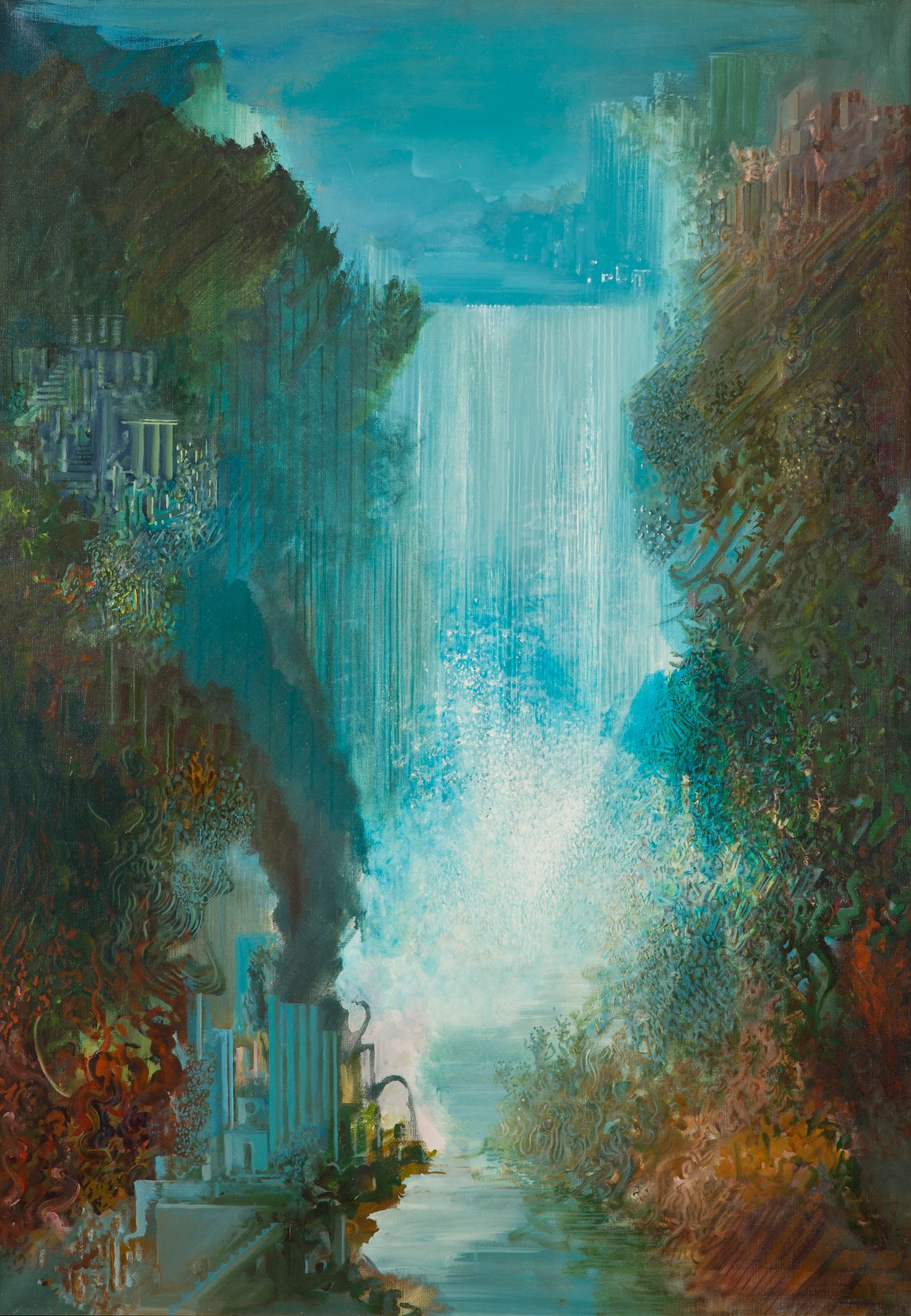 Popovitch Ljuba LJUBA [franco-serbe] (1934-2016)
La Quiétude - La Quiétude rompue, 1987
Huile sur toile - Diptyque.
Signées, datées et titrées au dos.
116 x 162 cm au total

Provenance : 
Galerie Monti Curi, Paris. Acquis directement auprès de celle-ci par l’actuel propriétaire dans les années 80.

Cette œuvre est incluse au catalogue raisonné de Ljuba actuellement en préparation par Madame Slavica Batos, épouse de l’artiste.

Nous remercions Madame Slavica Batos pour les informations qu’elle nous a transmises.