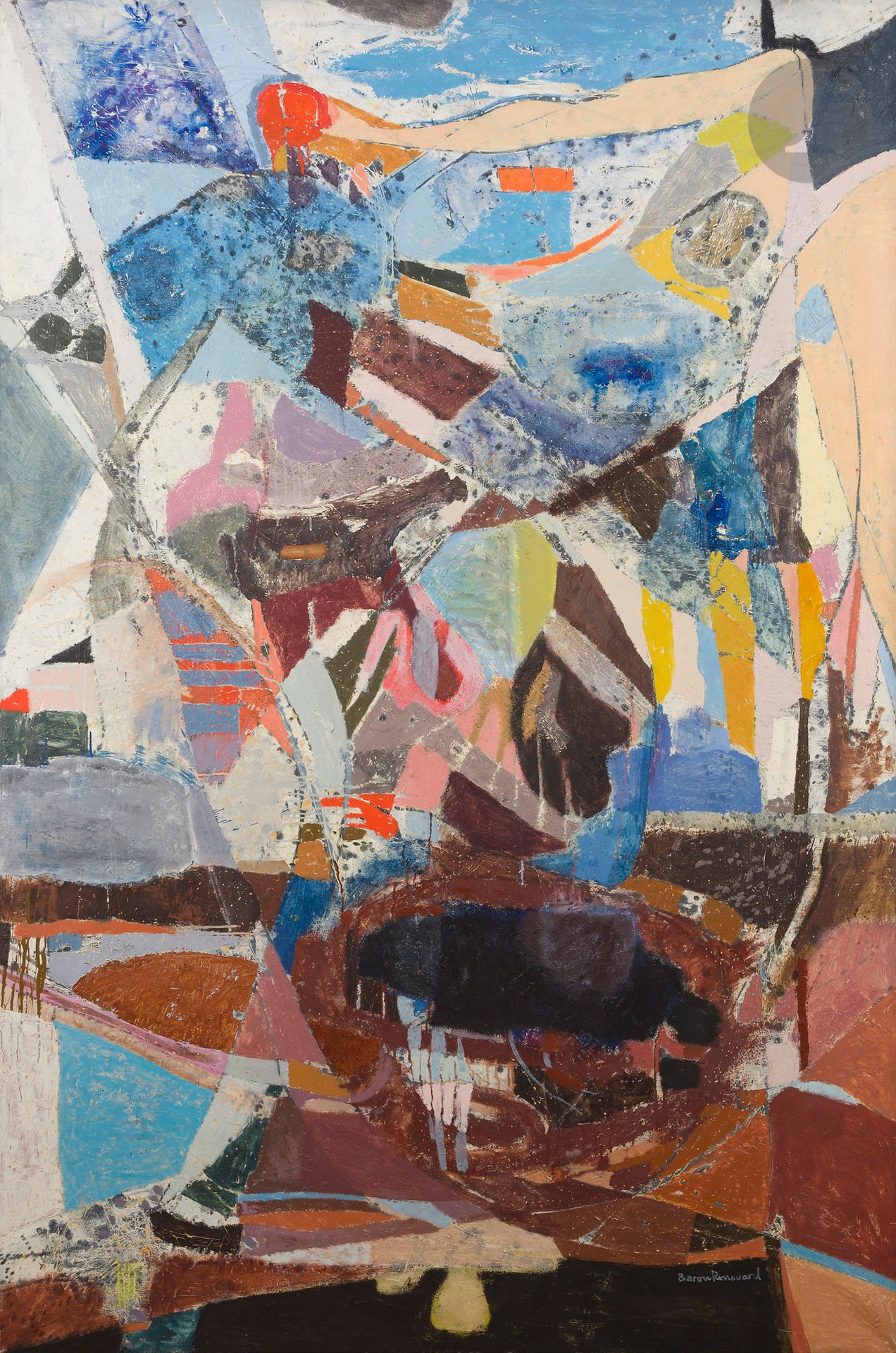 François BARON-RENOUARD (1918-2009)
Games, 1965
Oil on canvas.
Signed lower right.
195 x 130 cm

Bibliography 
Lydia Harambourg, François Baron-Renouard le magnifique, Monographie, Paris, Éditions In Fine, 2021, reproduced on p. 95.