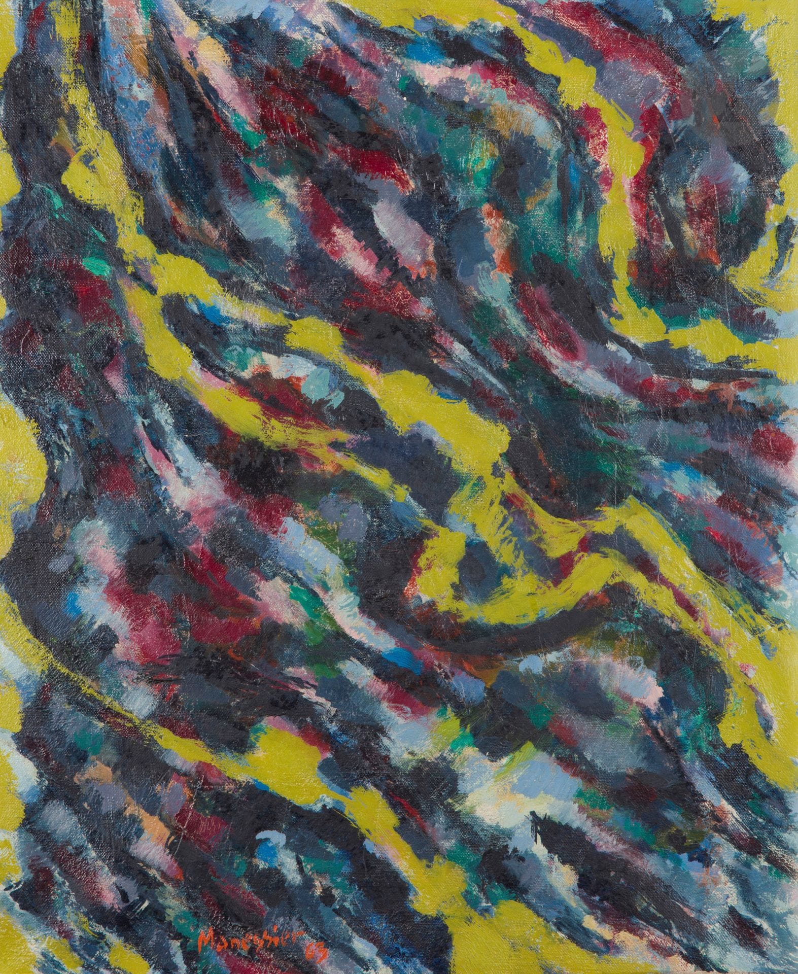 Alfred MANESSIER (1911-1993)
Roches, 1963
Huile sur toile.
Signée en bas à gauche.
46 x 38 cm

Nous remercions Madame Christine Manessier d’avoir confirmé l’authenticité de cette œuvre.

Cette toile a été exécutée au tout début de la période espagnole de Manessier (1963/1966 - Paysages), au retour d’un premier voyage familial en Espagne et séjour à la Ermita de Luchente (entre Gandia et Jativa, dans la province de Valencia) pendant les vacances de Pâques en 1963.