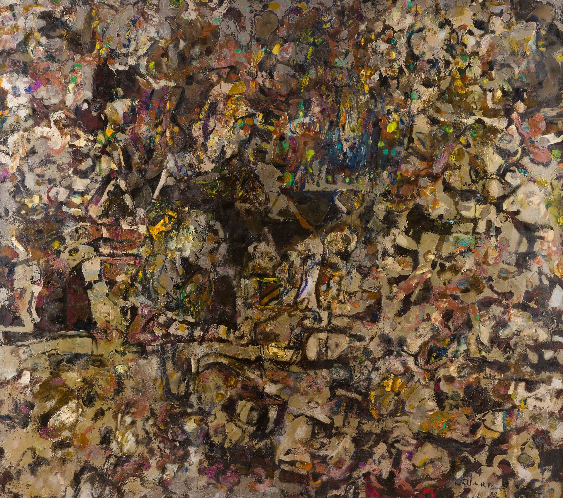 Louis NALLARD (1918-2016)
Paysage sur chevalet, 1989
Huile sur toile.
Signée et datée en bas à droite.
Signée, datée et titrée au dos sur le châssis.
160 x 180 cm

Provenance : 
- Galerie Jeanne Bucher, Paris (étiquette au dos sur le châssis).
