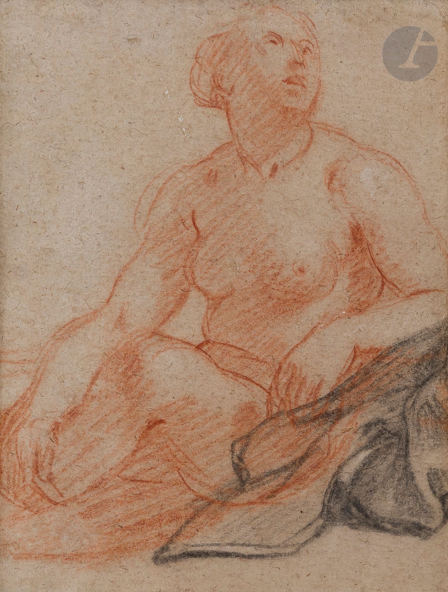 Charles de LA FOSSE (Paris 1636 - 1716)
Étude de femme assise 
Sanguine et pierre noire sur papier chamois.
(Petits manques sur le bord supérieur, petites taches).
Dans un cadre ancien en bois sculpté et doré.
19 x 14,3 cm

Provenance : 
Vente anonyme, Me Grosjean, Hôtel Drouot, Paris, 15-16-17 mars 1994, n° 342, reproduit.

Bibliographie : 
Clémentine Gustin-Gomez, Charles de La Fosse 1636 – 1716, Catalogue raisonné, Éditions Faton, Dijon, 2006, T.II, D.205, reproduit.