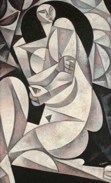 Alexandre KHANINE (né en 1955)
Nue gelée, 1995 Huile sur toile. Signée en bas à droite. Signée, datée et titrée au dos. 102 x 60 cm