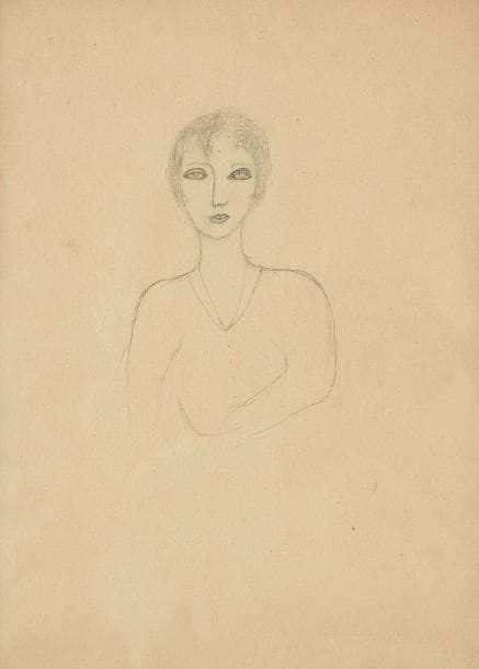 Marie LAURENCIN (1885-1956)
Femme en buste Mine de plomb. 20,7 x 15,7 cm Commentaire: Ce dessin figure dans les archives Marie Laurencin. Un certificat de Daniel Marchesseau sera remis à l'acquéreur