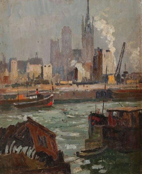 Maurice MARTIN
La Seine à Rouen Huile sur toile. Signée en bas à gauche. (accidents). 55 x 46 cm