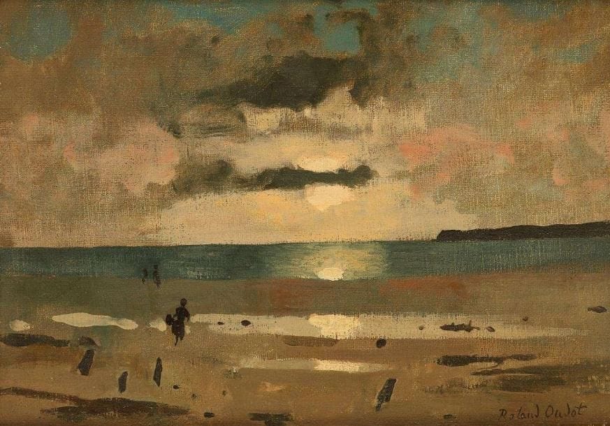Roland OUDOT (1897-1981)
La plage Huile sur toile. Signée en bas à droite. 33 x 46 cm