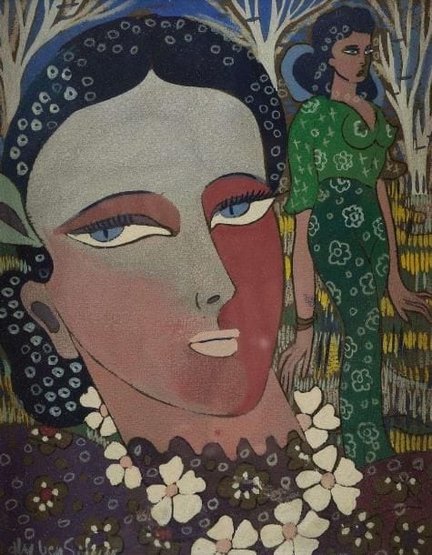 Aly BEN SALEM (1910-2001)
Femmes aux fleurs Gouache. Signée en bas à gauche. 27 x 22 cm