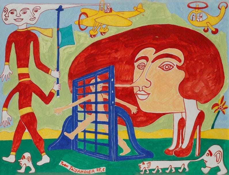 Yvon TAILLANDIER (né en 1926)
La palissade, 1975 Gouache. Signée et datée en bas à gauche. 65 x 50 cm