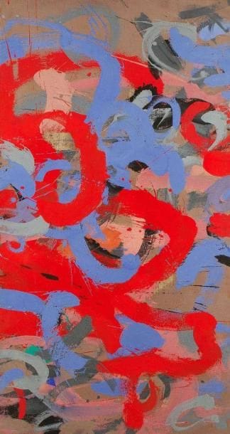 Howard WOOD (né en 1922)
Novelist at work, 1960 Huile sur toile. Signée, datée et titrée au dos. 156 x 80 cm
