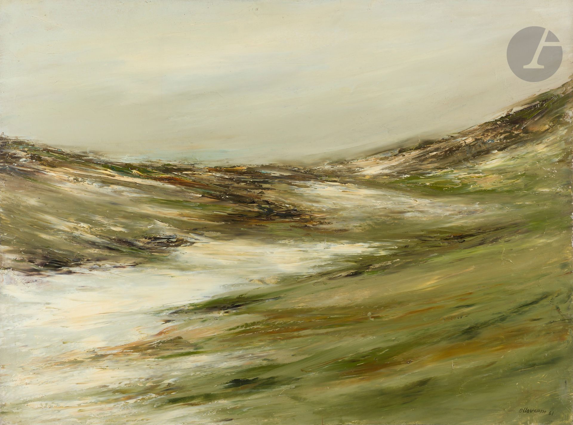 Jack OTTAVIANO (1924-1988)
The Sea, 1961
Oil on canvas.
Signed and dated lower right.
60 x 81 cm

Provenance : 
Galerie Framond, Paris (label on the back on the frame).