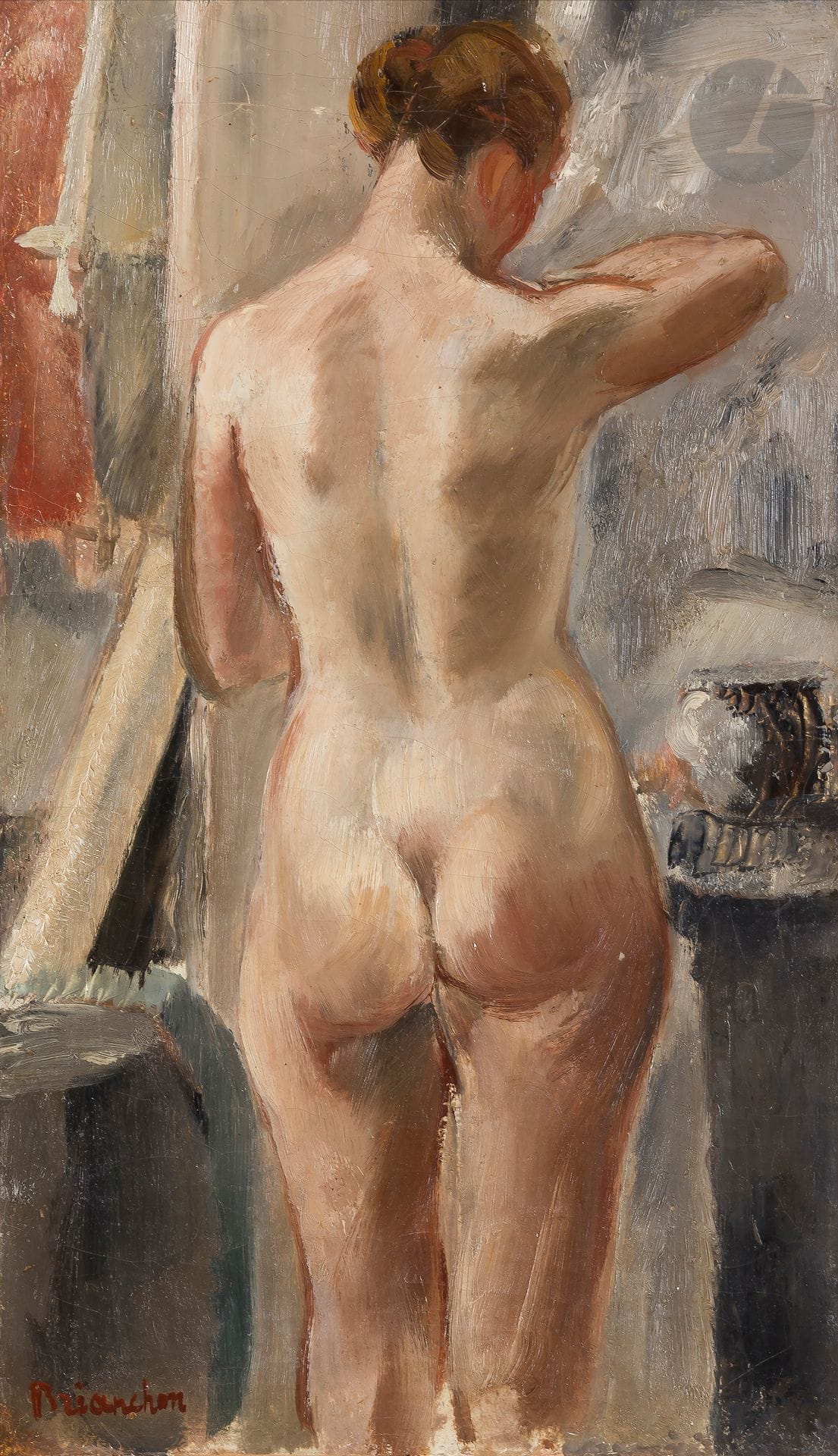 Maurice BRIANCHON (1899-1979)
Femme nue de dos
Huile sur toile.
Signée en bas à gauche.
45 x 26 cm