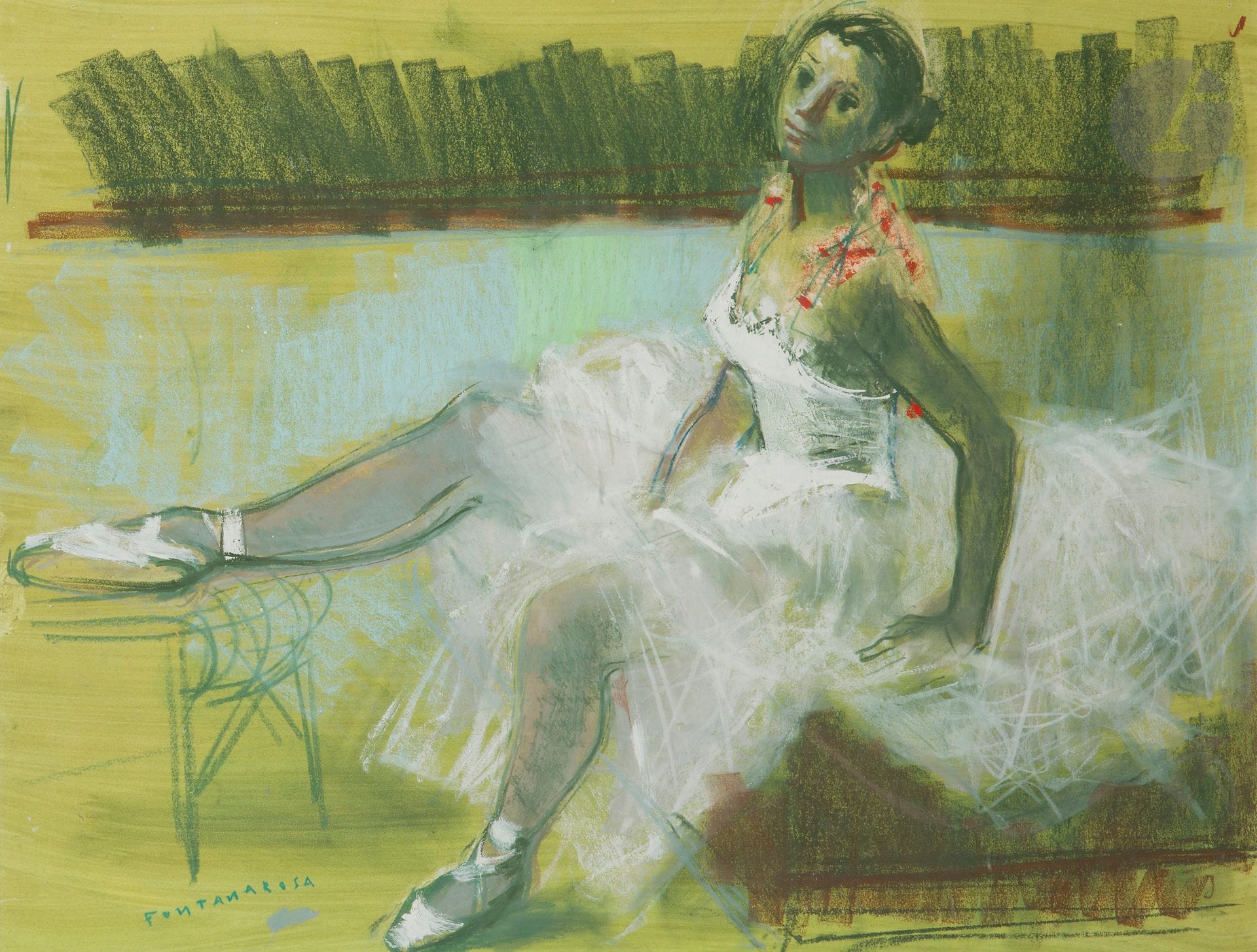 Lucien-Joseph FONTANAROSA (1912-1975)
Ballerine
Gouache.
Signée en bas à gauche.
49 x 63 cm