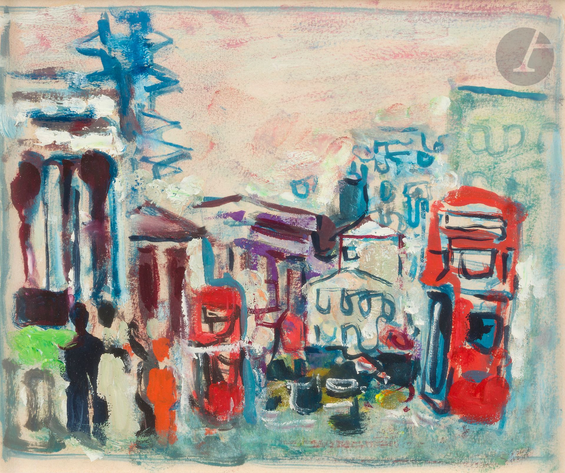 Alexandre Sasha GARBELL (1903-1970)
Rue de Londres, 1970
Huile sur papier.
Non signée.
20 x 23 cm

Provenance : 
Galerie Framond, Paris (étiquette au dos sur le montage).