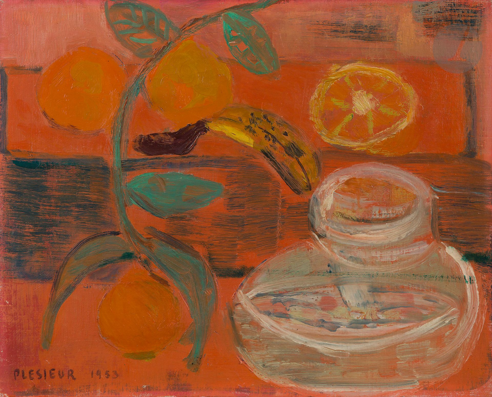 Pierre LESIEUR (1922-2011)
Nature morte, 1953
Huile sur toile.
Signée et datée en bas à gauche.
38 x 46 cm

Nous remercions Madame Sarah Lesieur, fille de l’artiste, d’avoir confirmé l’authenticité de cette œuvre.