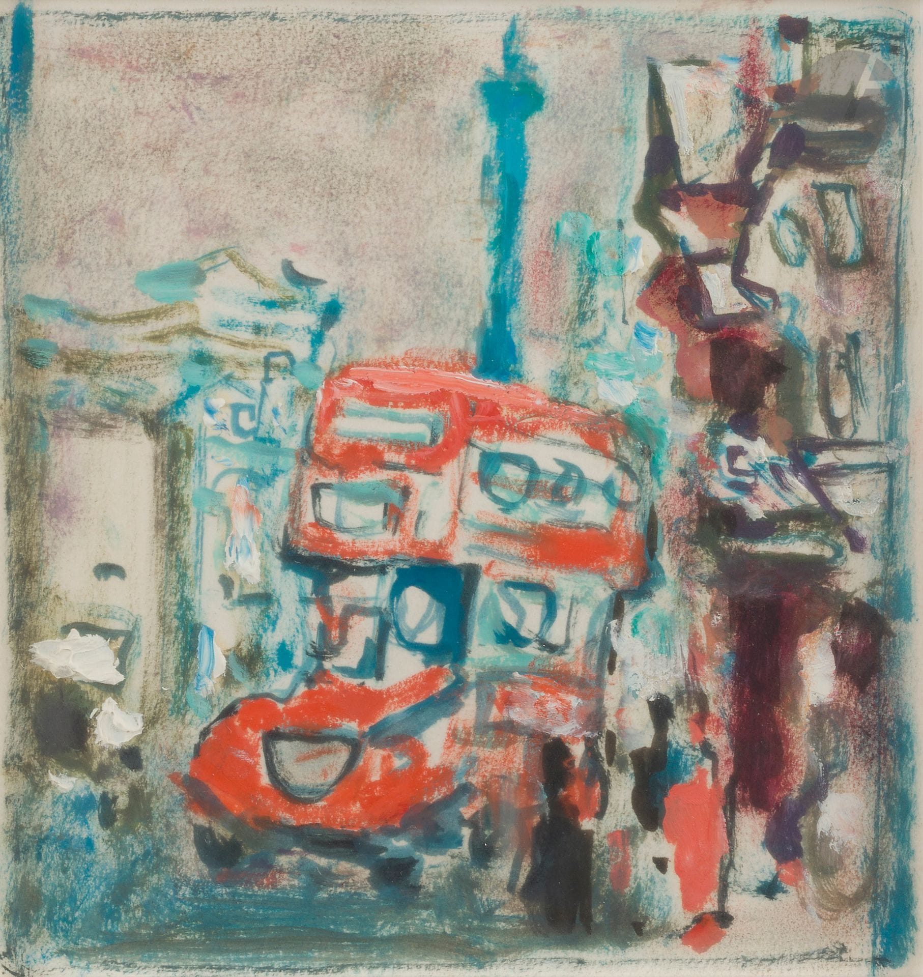 Alexandre Sasha GARBELL (1903-1970)
Autobus londonien, 1970
Huile sur papier.
Non signée.
18 x 17 cm

Provenance : 
Galerie Framond, Paris (étiquette au dos sur le montage).