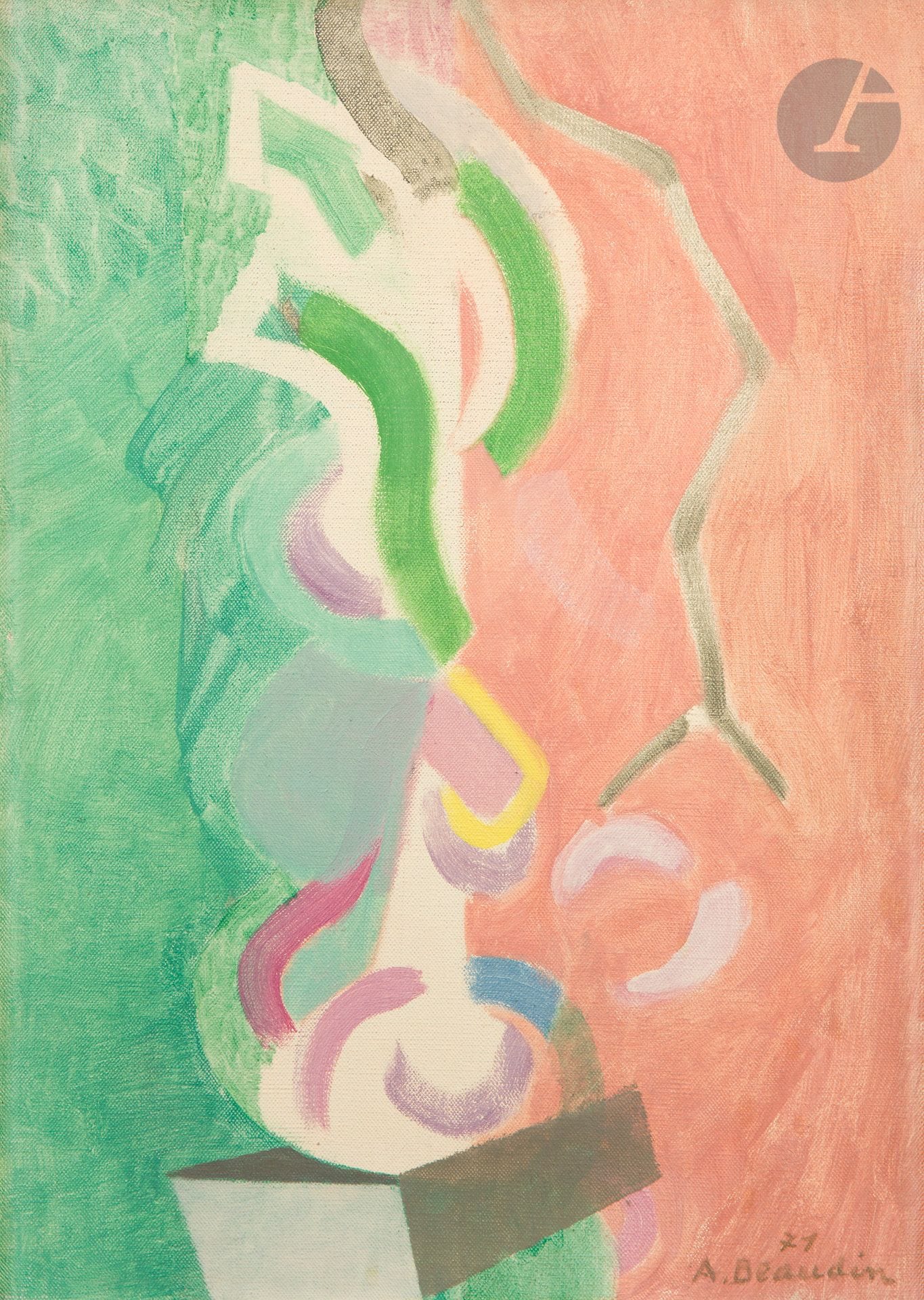 André BEAUDIN (1895-1979)
Mixed leaves, 1971
Oil on canvas.
Signed and dated lower right.
46 x 33 cm

Provenance: 
Galerie Louise Leiris, Paris, no. 5523 (label on the back on the frame).