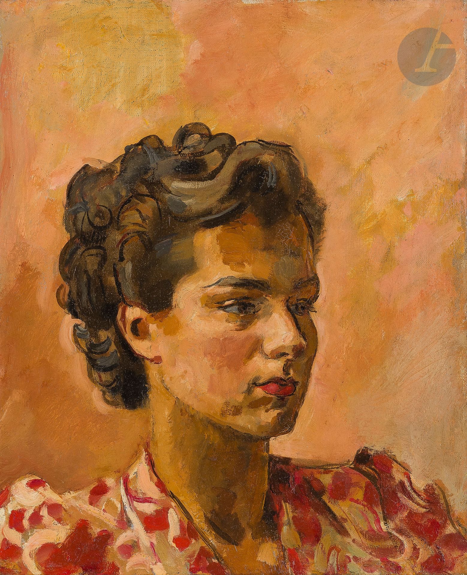 Maurice MARINOT (1882-1960)
Portrait de Annie, 1942
Huile sur toile.
Cachet de la vente d’atelier au dos.
46 x 38 cm