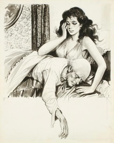 Angelo DI MARCO (né en 1927)
Surprise au réveil Encre et lavis d'encre. Quelques déchirures en bordure. H: 61.50 x L: 49.50 cm