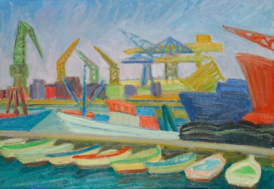 François DIANA (1903-1993)
Port de Marseille Huile sur carton. Signée en bas à gauche. H: 46 x L: 66 cm