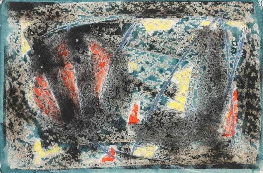 Jun DOBASHI [japonais] (1910-1975)
Fantaisie lumineuse, 1958 Gouache. Signée et datée en bas à gauche. 38 x 56.50 cm