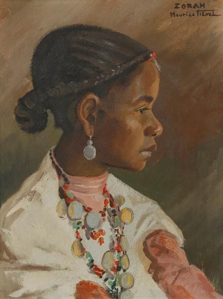 Maurice FIEVET
Zorah. Huile sur toile. Signée et titrée en haut à droite. H: 35 x L: 27 cm