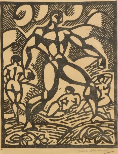Charles de FONTENAY (?-1916)
Personnages Bois gravé. Signé en bas à droite. H: 29.50 x L: 24 cm