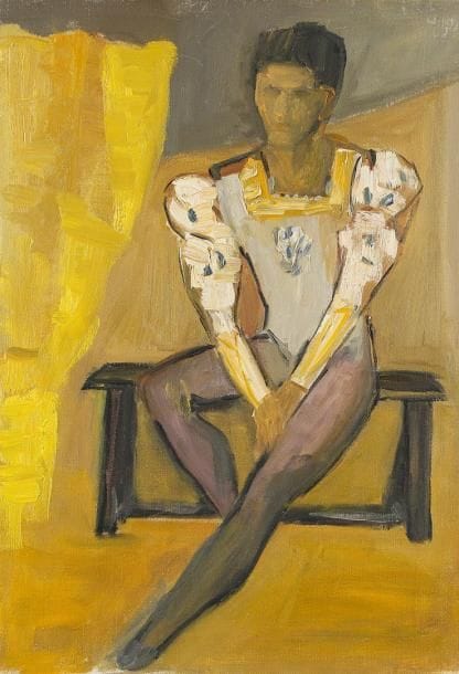 Maria FRECON (né en 1914)
Arlequin jaune Huile sur toile. H: 55 x L: 38 cm