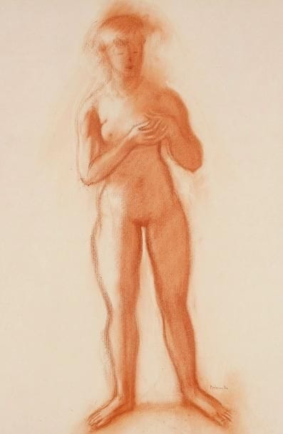 Paul BELMONDO (1898-1982)
Etude de jeune femme. Sanguine Signée en bas à droite. 59 x 38 cm