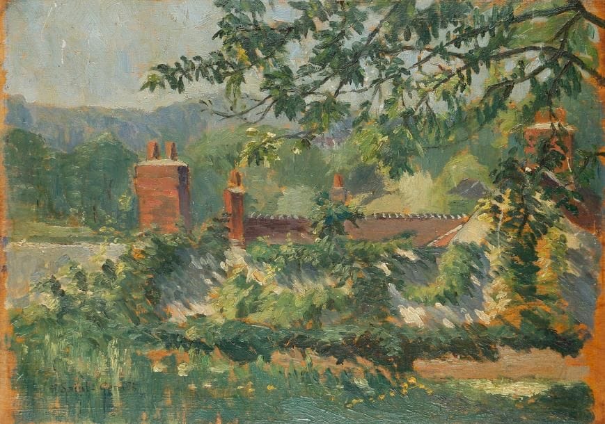 A SAINT-GENIES
Villiers-sur -Morin, 1928 Huile sur panneau. Signée en bas à gauche. Titrée et datée au dos. H: 23.50 x L: 33 cm