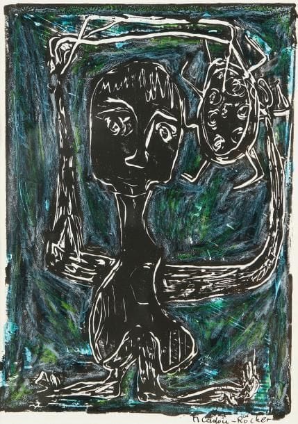 Maurice CADOU-ROCHER (né en 1940)
Personnage, 1966 Encre et gouache. Signée et datée en bas à droite. H: 21 x L: 14.50 cm