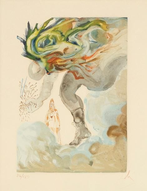 D'après Salvador DALI
Les Géants Procédé photomécanique. Porte une signature en bas à droite. Numérotée sur 150 en bas à gauche. Planche issue de La Divine Comédie de Dante. H: 25 x L: 20 cm