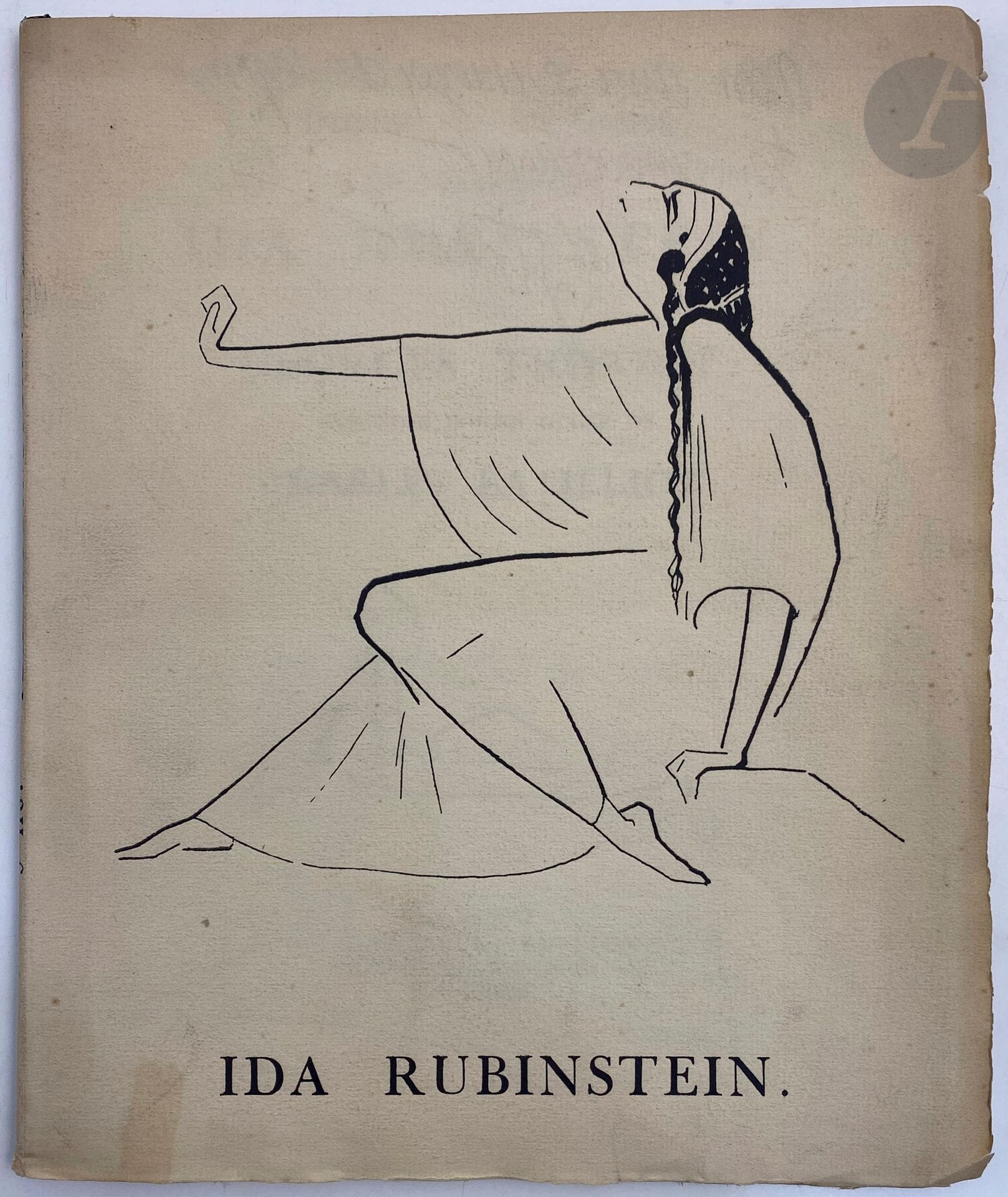 TRIBOUT (Georges).
Dessins sur les Gestes de mademoiselle Ida Rubinstein. Précédés d'une glose de Charles Batillot.
Paris : La Belle édition, [vers 1912]. — In-8, broché.

Édition originale illustrée de 24 dessins au trait, dont 20 à pleine page, représentant la danseuse russe Ida Rubinstein dans son interprétation du personnage d'Hélène de Sparte dans le poème d'Émile Verhaeren.

Exemplaire sur papier vergé pur chiffon, enrichi d'un ENVOI AUTOGRAPHE SIGNÉ DE L'AUTEUR AU PEINTRE ANDRÉ DUNOYER DE SEGONZAC : 

« A mon ami Dunoyer de Segonzac // très amicalement // G Fripont »

Quelques salissures à la couverture.