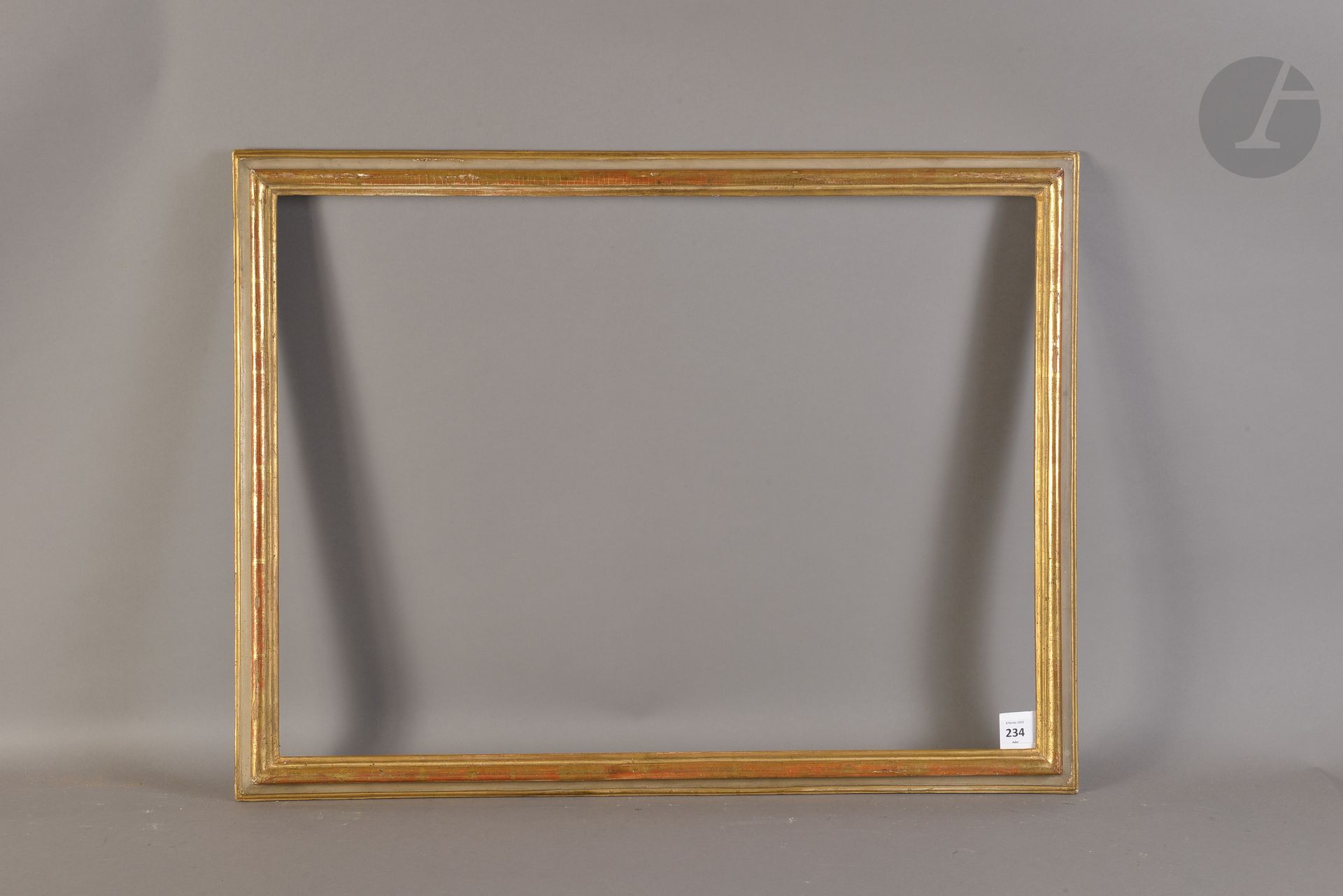 Green and gold molded wood frame. Italy 18th century (small chips). 48,7 x 66,3 cm - Profile : 4 cm