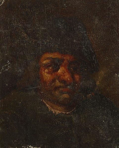 Ecole flamande du XVIIIe siècle
Portrait d'homme. Huile sur toile marouflée sur carton. Non signée. 15 x 12,5 cm.