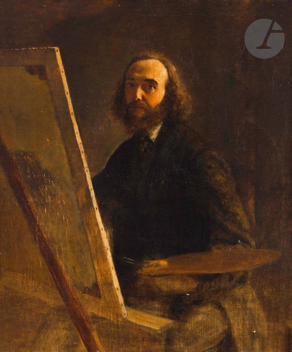 Jean BONIER (Clermont, 1817 - Annecy, 1875)
Autoportrait
Toile d’origine
46,1 x 38,1 cm

Provenance :
Vente Me Sadde, Grenoble, 12 mars 2018, n° 214.


On joint : deux huiles sur papier du même artiste.

Alors qu’il étudie à l’Académie de Turin, Jean Bonier est envoyé dans l’atelier de Paul Delaroche en 1835 où il reste dix ans. Après sa formation parisienne, Bonier retourne en Savoie dont il est originaire. Nous ne savons que peu de choses du reste de sa carrière : il participe à quelques reprises au Salon et réalise un grand nombre de portraits des notables de sa région. A la fin de sa vie, il s’installe en région toulousaine où il réalise plusieurs décors muraux pour des hôtels particuliers.
Un autre autoportrait de Bonier est passé en vente à Dijon (Me Sadde, 6 novembre 2014, n° 220).
