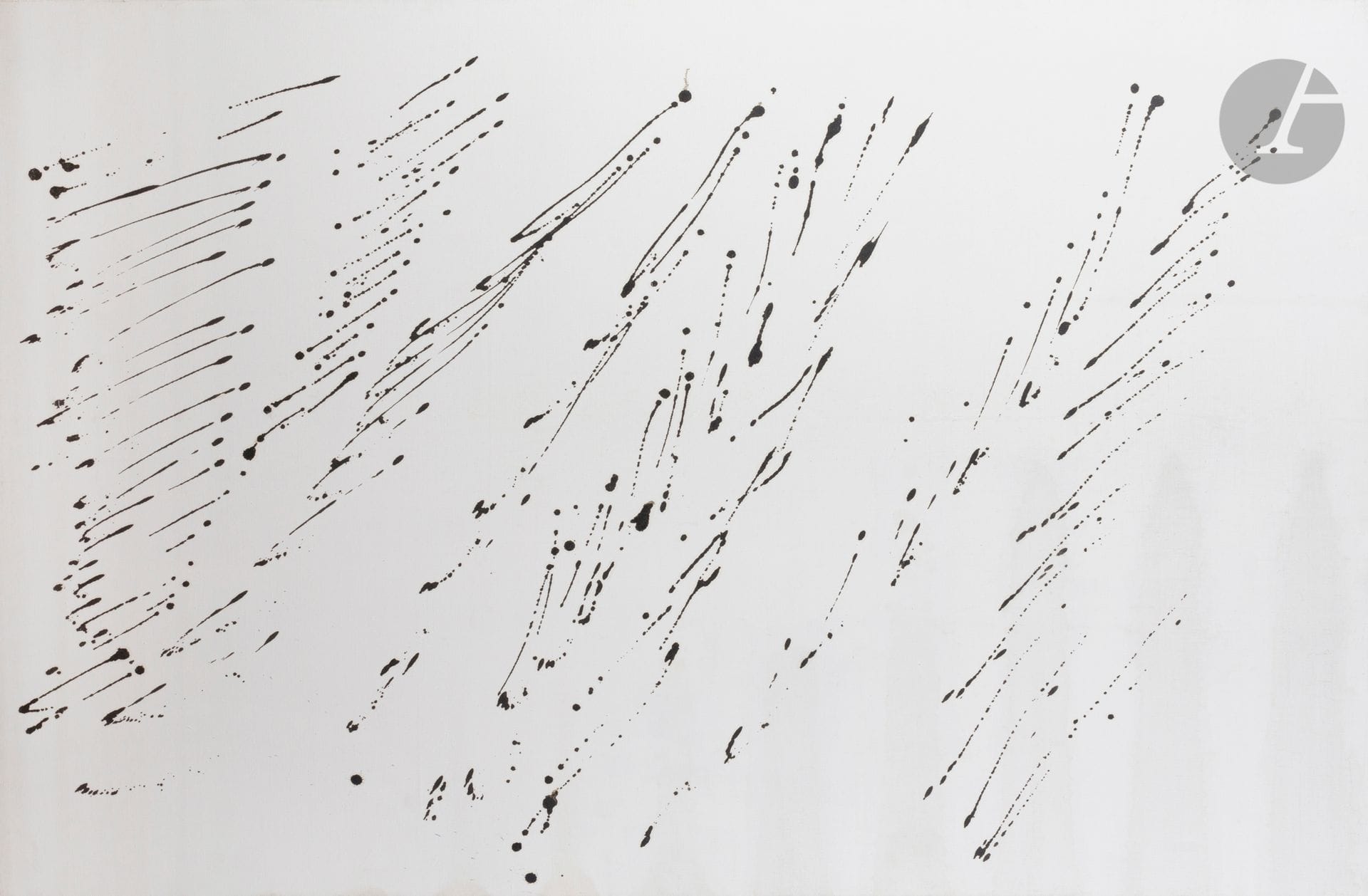 Jean DUPUY (1925-2021)
Composition, vers 1965
Huile sur toile.
Signée au dos.
(Traces d’humidité).
115 x 162 cm