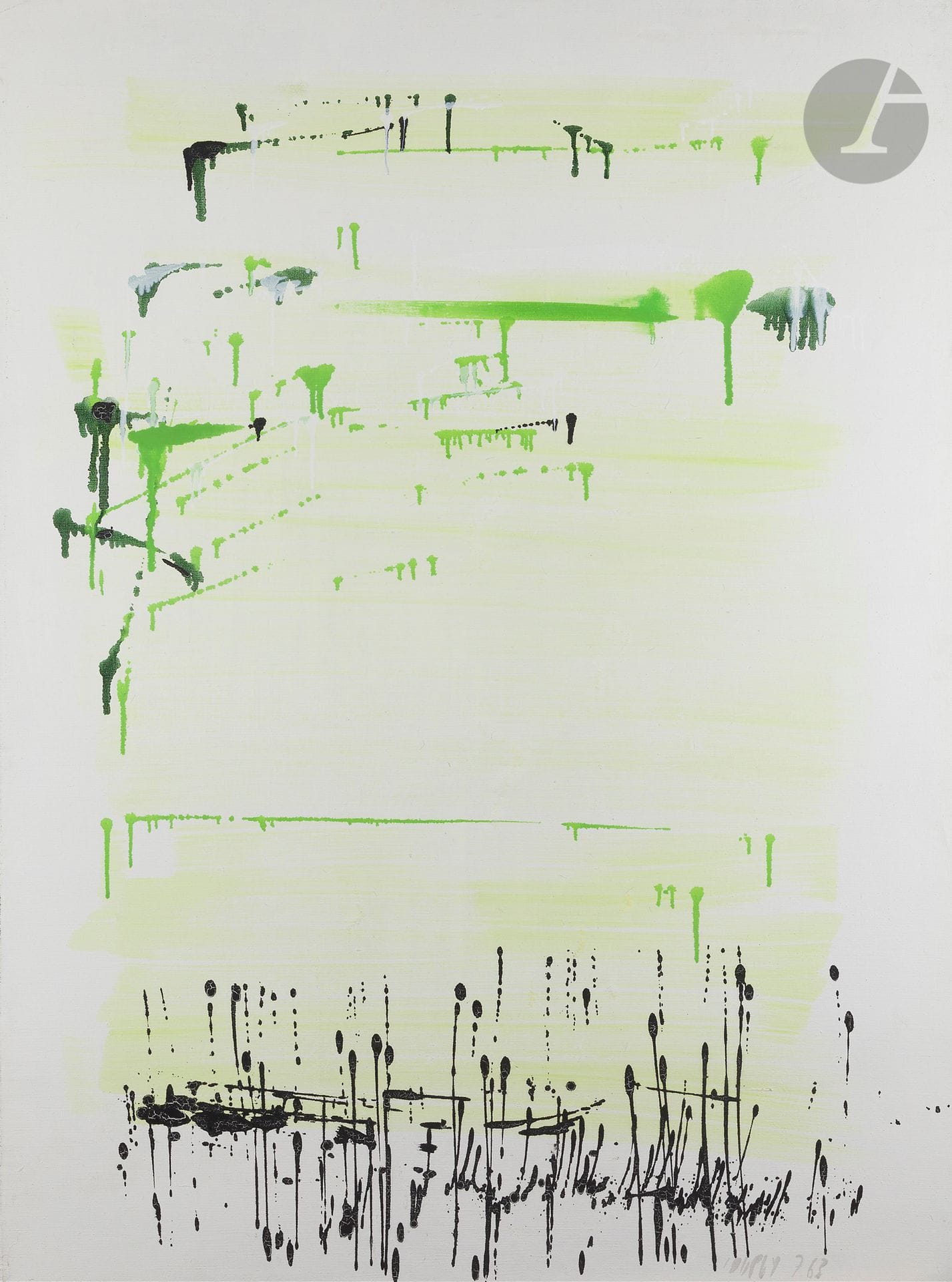 Jean DUPUY (1925-2021)
Workshop, 1963
Oil on canvas.
Signed and dated lower right.
Titled on the back.
128 x 95 cm