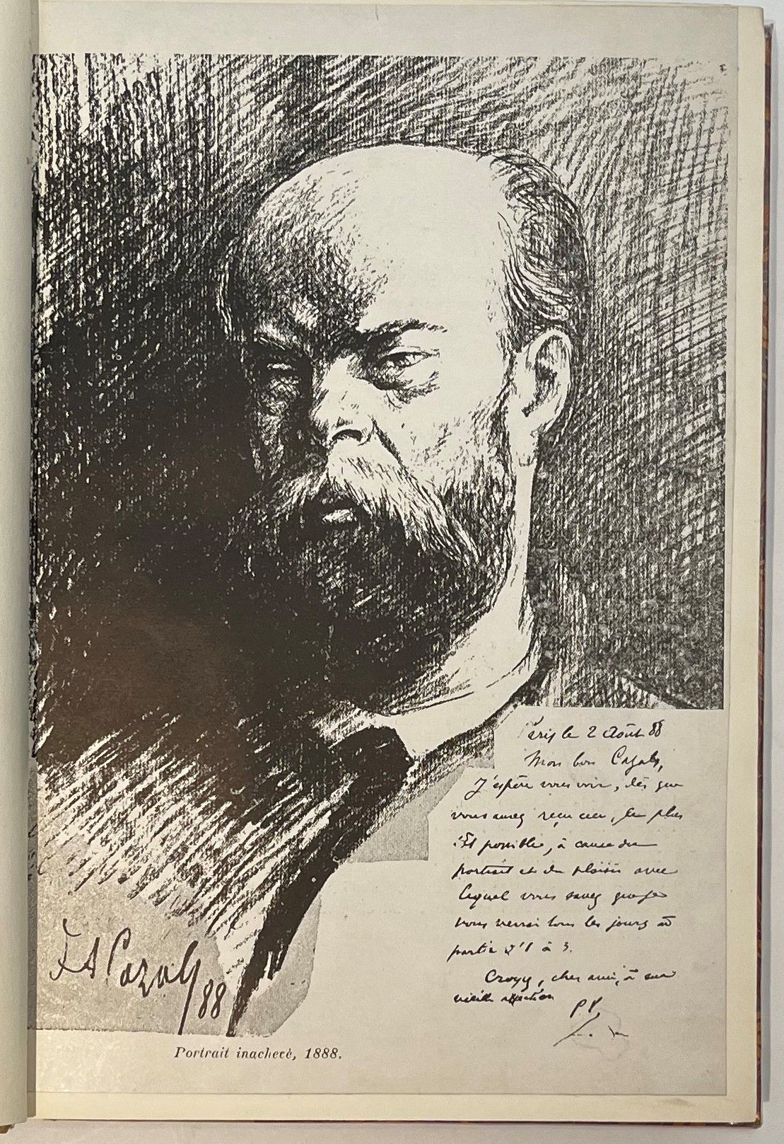 THE APPLE
Literary and artistic review
No. 1, December 20, 1888-No. 9/10, August-September 1889. Paris, Director : Jean Le Fustec, Editor in chief : Léon Durocher, Administrator : W. Hanciau, Secretary of the editorial staff : Et. Lettry. Texts by Félix Buhot, François Coppée, Léon Durocher, Henry Fouquier, Aristide Frémine, Charles Frémine, Jean Le Fustec, Charles Le Goffic, Émile Michelet, P. Redonnel, André Theuriet, Louis Tiercelin, Paul Verlaine, Villiers de l'Isle-Adam. Illustrations by Yan' Dargent, Ernest Dargent, Ad. Léofanti, Eugène Le Mouël. Complete collection. 10 numbers in 9 issues in 1 vol. in-8 bound (covers preserved). Handwritten notes of Vasseur (2 ff.). Joint ; - 1 L.A.S. of Joseph Bollery addressed to Vasseur (1952) which quotes the review La Pomme ; - Photographic portrait of Villiers de l'Isle-Adam by Carjat ; - Portrait of Paul Verlaine by f.A. Cazals ; - Photographs (collection Félix Potin) of André Theuriet, François Coppée, Séverine.