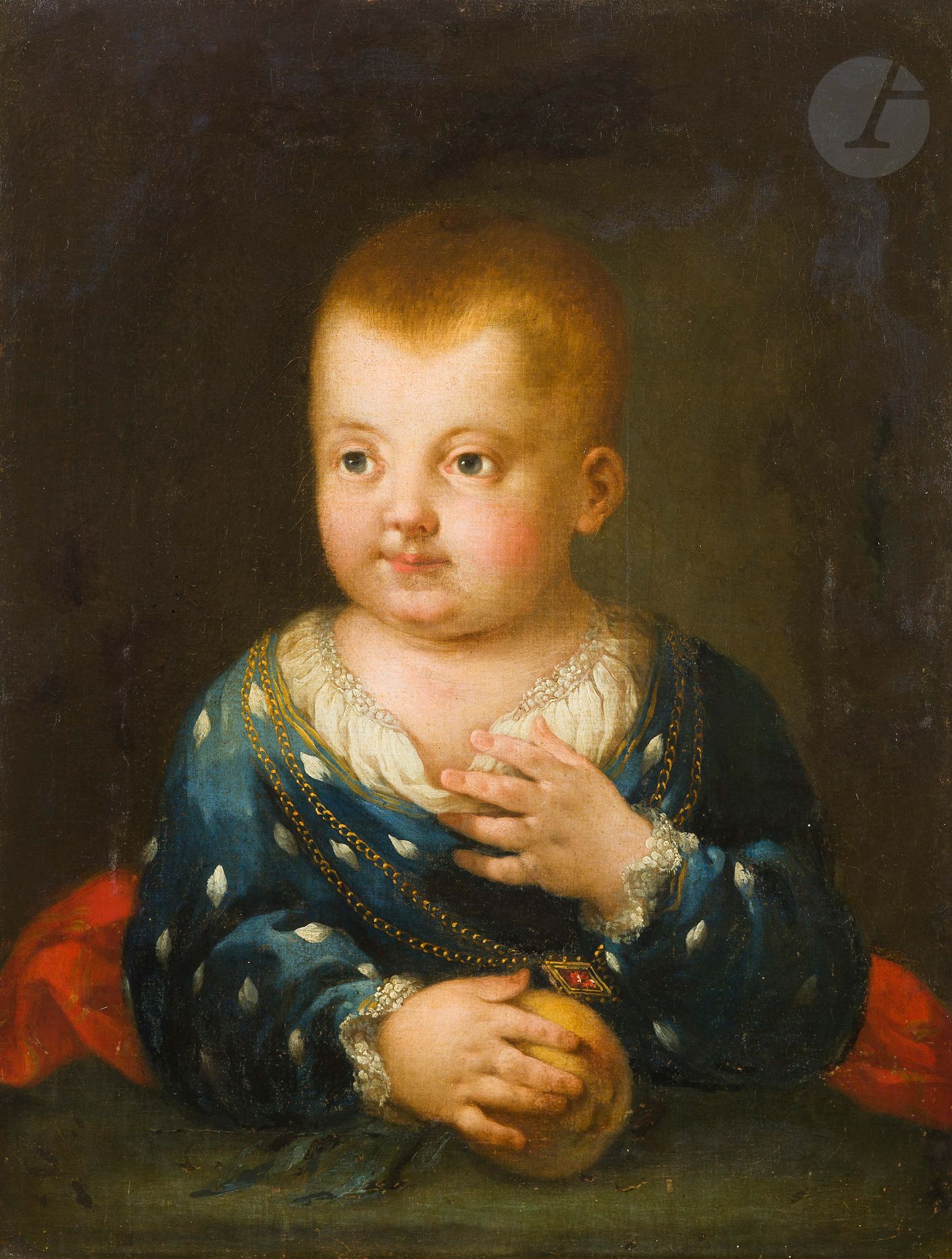 Attribué à Antonio AMOROSI (1660 - 1738)
Portrait d’un enfant tenant un fruit
Toile
48,2 x 37,5 cm
Porte une inscription ancienne au revers du châssis