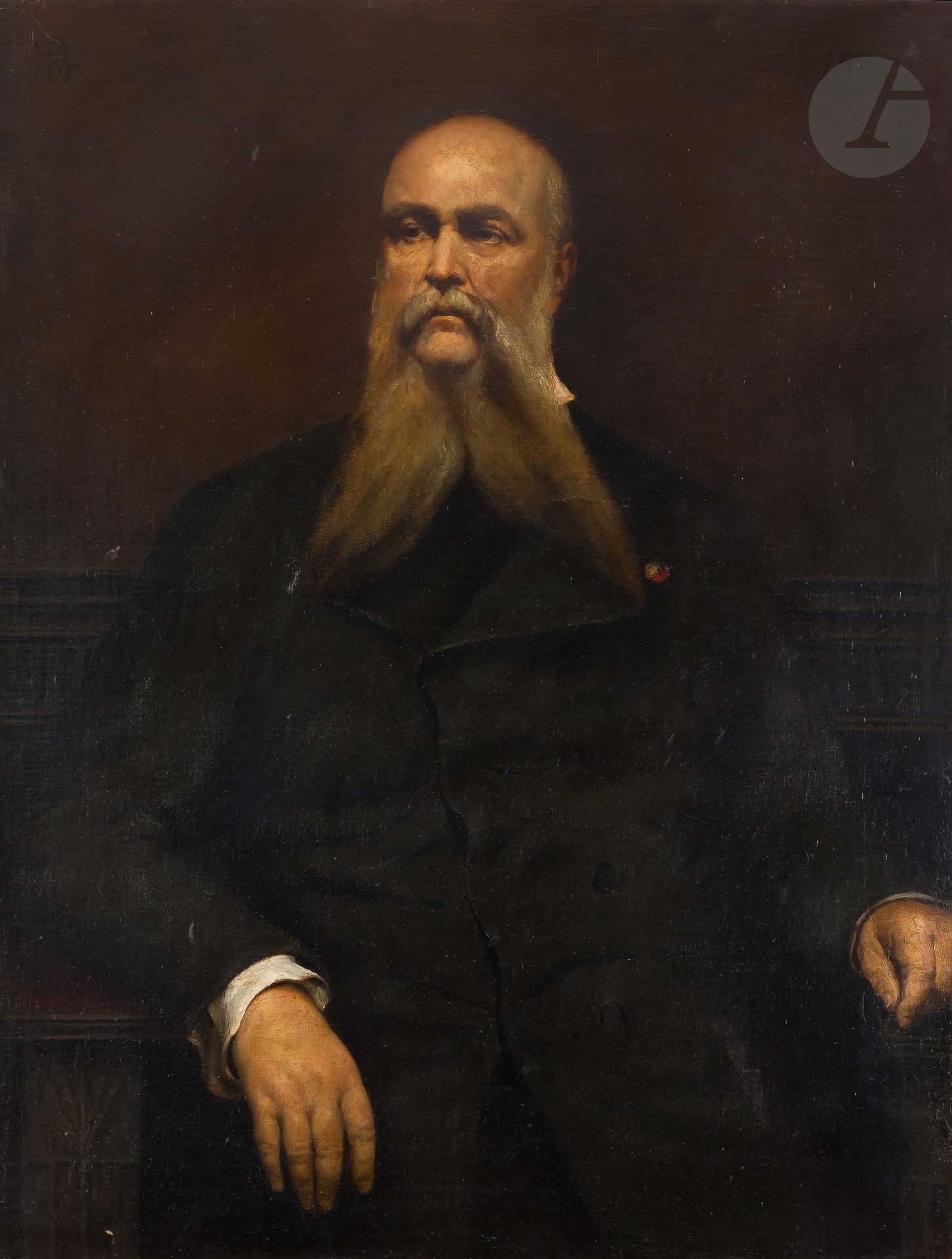 French School, 1875
Portrait of a man with a thick beard
Canvas
Dated upper right and monogrammed upper left
111 x 84 cm