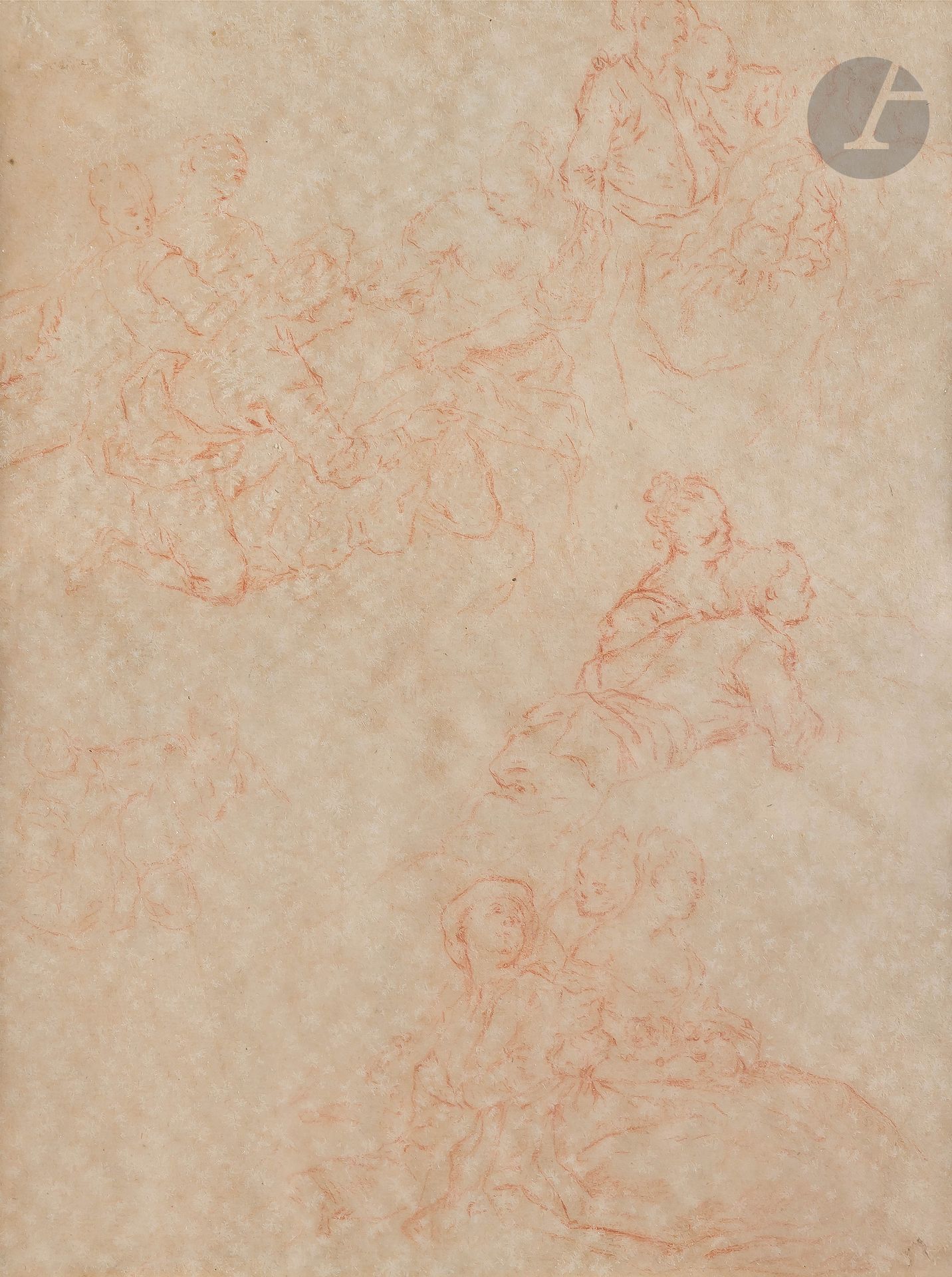 ÉCOLE FRANçAISE du XVIIIe siècle
Etudes de personnages
Sanguine.
24 x 18,5 cm