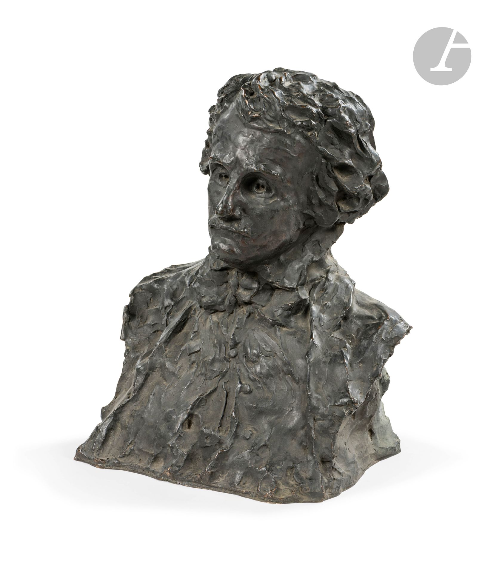 Henri Jules Charles de Groux (1866-1930) 
Edgar Allan Poe (1809-1849)
Modèle créé vers 1911-1912
Buste en bronze à patine brune 
Signé «Henri de GROUX»
Porte le cachet «C. VALSUANI CIRE PERDUE» 
Porte une étiquette des douanes françaises à l’intérieur
H : 60 cm 
Œuvre en rapport : 
Henry de Groux, Buste d’Egard Poe, 1911-1912, bronze, H. 58 x L. 42 x P. 36 cm, Avignon, musée Calvet, inv. 22166
Littérature en rapport : 
- Véronique Carpiaux, Jérôme Descamps, et. alii, Henry de Groux (1866-1930) : maître de la démesure, cat. exp. Namur, musée Félicien Rops, 25 mai-22 septembre 2019, Paris, In Fine éditions d’art, 2019, modèle répertorié sous le n° fig. 107, p. 162 ;
- Henry de Groux : témoin de guerre (1914-1918), cat. exp., Tentoonstelling, Flanders Fields museum, 26 octobre 2007-30 mars 2008