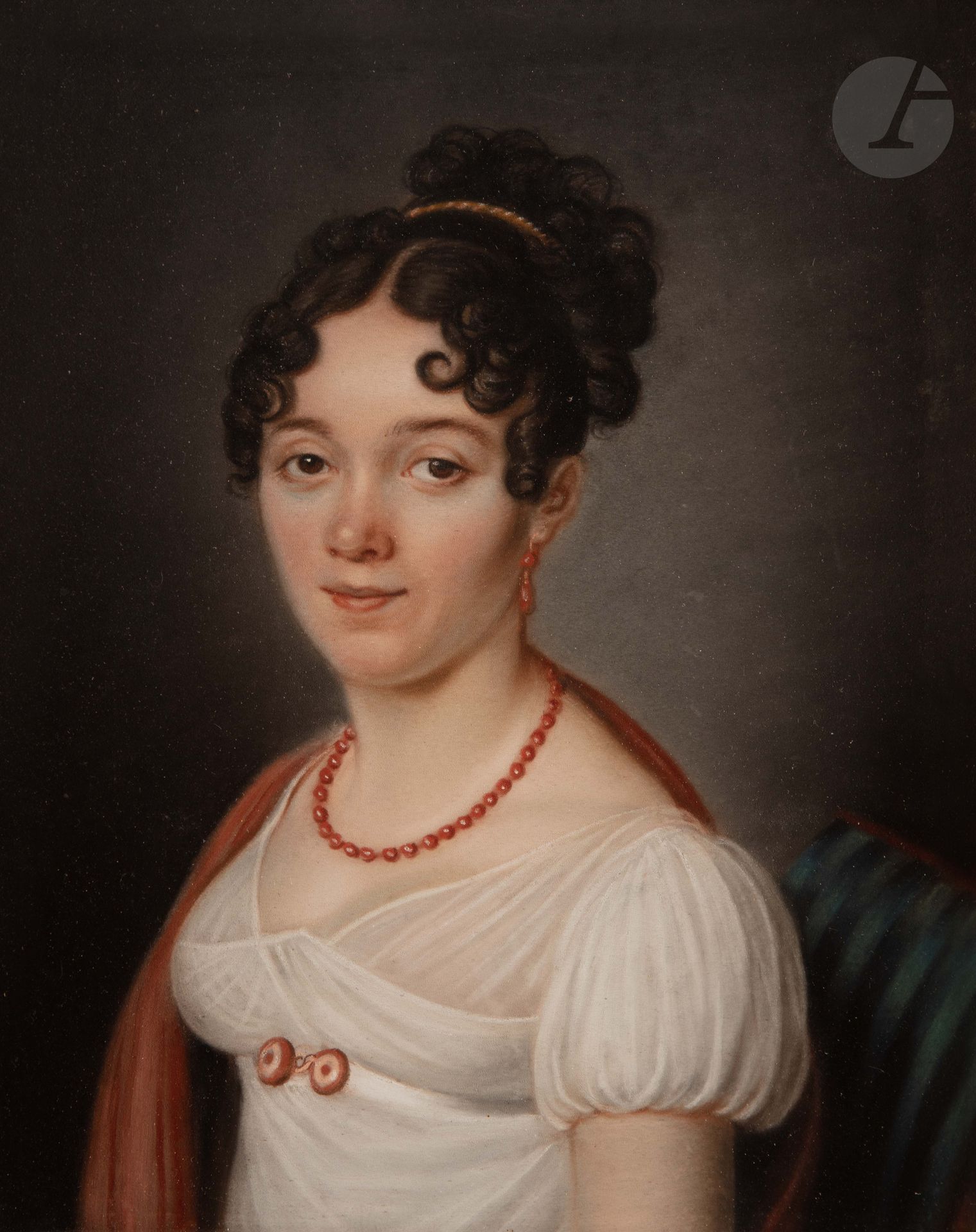 École FRANçAISE vers 1800
Portrait d’Anne Françoise Adélaïse Rondeaux de Montbray (1786-1863) ; Portrait de
Joseph-Benoît Bérard de Champgiraux (1777-1851)
Paire de pastels
26.5 x 21 cm