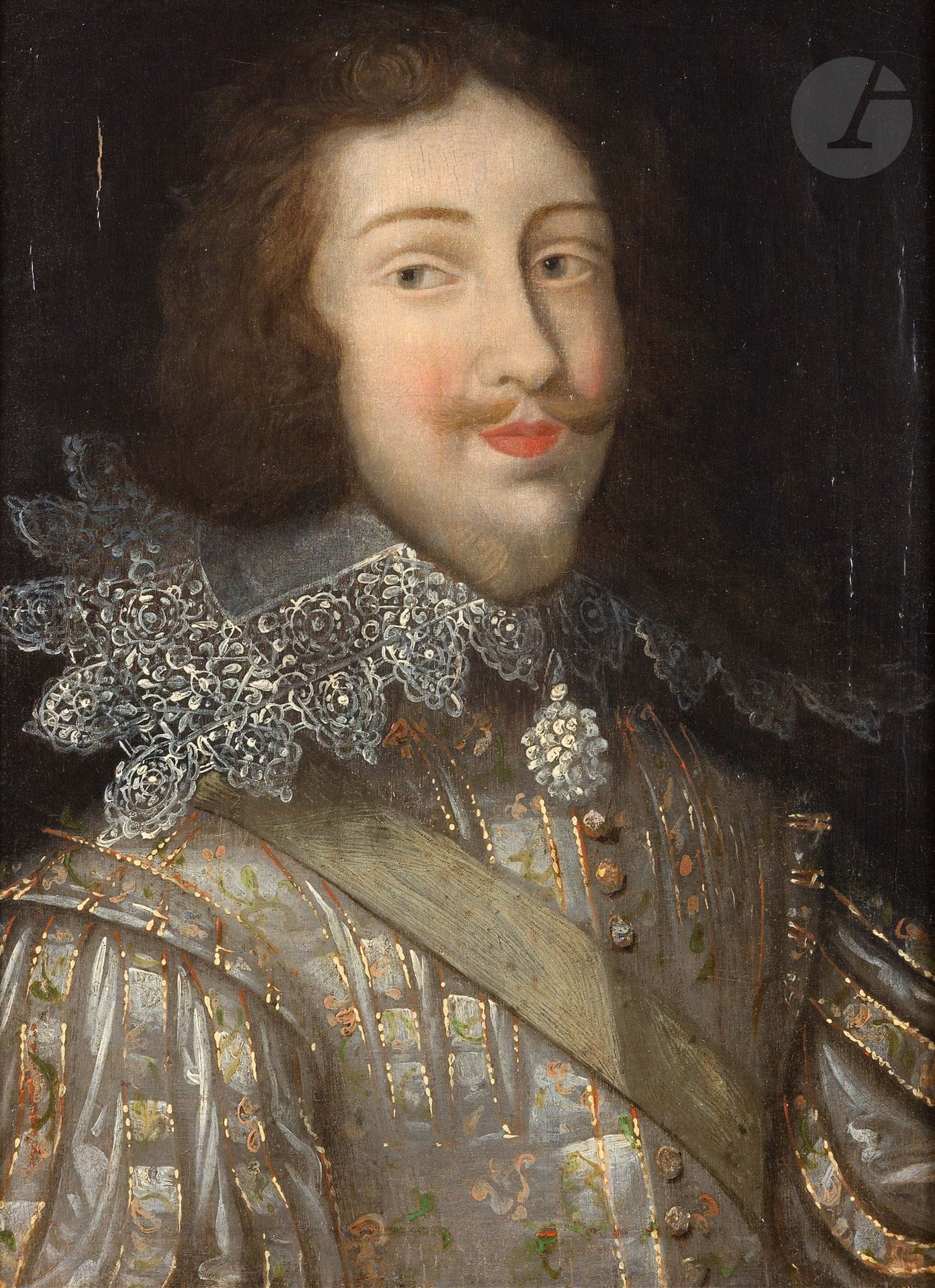 École FRANCAISE du XVIIe siècle
Portrait d’homme au ruban, Gaston d’Orléans ?
Panneau contrecollé sur un panneau parqueté
37,5 x 27,5 cm
(Restaurations anciennes)