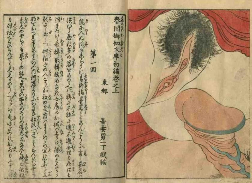 Kunisada (1786 - 1865)
Deux volumes shunga ehon "Shunkei Otogi Bunko" en couleurs de 27 et 24 pages dont 4 et doubles pages et 2 pages d'illustrations. (Taches et petits accidents, 2 volumes sur 3). Dim. : 22,5 x 15,5 cm.