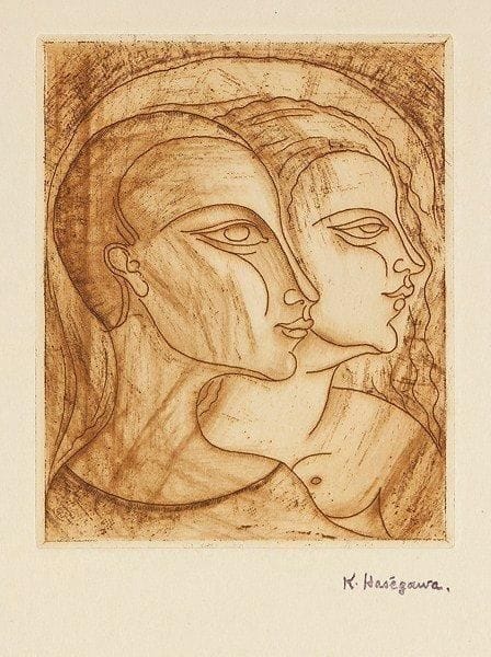 Kiyoshi Hasegawa (1891-1980)
Deux figures. 1923. Eau-forte et roulette. 110 x 135. Reifu Syobo 119. Impression en brun. Parfaite épreuve sur japon, revêtue du timbre de l?atelier. Toutes marges non ébarbées. Kiyoshi Hasegawa (1891-1980) Toutes les oeuvres décrites ci-dessous proviennent directement de l?atelier de l?artiste. Nous incluons par commodité dans cette section même les oeuvres datant des années 1950-1960. Voir également ci-dessous, notre numéro 345.