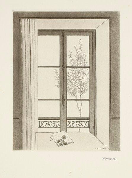 Kiyoshi Hasegawa (1891-1980)
Fenêtre fermée. 1951. Aquatinte, eau-forte et roulette. 228 x 300. R. 286-I. Parfaite épreuve sur vélin, du 1er état (sur 2), avant de nouveaux travaux, revêtue du timbre de l?atelier. Infimes rousseurs. Toutes marges. Tirage définitif à 50 épreuves.